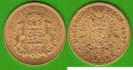 Hamburg 5 Mark GOLD, sehr hübsch -