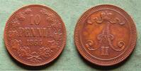 Finnland 10 Penni&auml; 1866 Alexander II. 1855-1881, &uuml;berdurchschnittlich vz... 87,50 EUR  Excl. 6,50 EUR Verzending