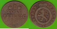 Hessen-Darmstadt 1 Zollpfennig 1777 Ludwig IX. 1768-1790 sehr sch&ouml;n, kle... 14,95 EUR  Excl. 4,00 EUR Verzending