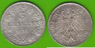 Frankfurt 3 Kreuzer 1851 h&uuml;bsch vz-st, kleiner Kratzer, leichte Pr&auml;gesch... 22,95 EUR  Excl. 4,00 EUR Verzending