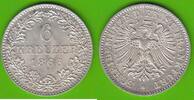 Frankfurt 6 Kreuzer 1866 sehr h&uuml;bsch st-/vz-st 34,95 EUR  Excl. 6,50 EUR Verzending