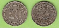 Kaiserreich 20 Pfennig hübsch -