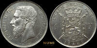Belgium 1 Franc 1886 Leopold II  100,00 EUR  Excl. 18,50 EUR Verzending