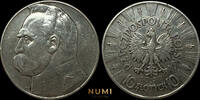 Poland Jozef Pilsudski XF 10 Zlotych 1939 