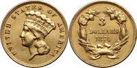 USA 3 Dollars Philadelphia, $3 Indian Princess Head -