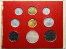 VATICAN 1 Lira to 500 Lira 1958 Pius XII, Set of 9 Coins ST 999,95 EUR  Excl. 25,00 EUR Verzending