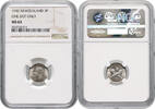 NEW ZEALAND 3 Pence 1942 George VI, One Dot Only NGC MS 63 339,95 EUR  Excl. 25,00 EUR Verzending