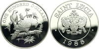 SAINT LUCIA 100 Dollars Elizabeth II, Amazon Parrots -