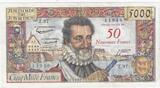FRANCE - P.139 - 50 NOUVEAUX FRANCS ON 5000 FRANCS HENRI IV - 05/03/1959 VF+