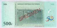 Congo 500 Francs CONGO - PICK 100 s - 500 FRANCS 2010 - SPECIMEN - XF / UNC -