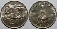 Zimbabwe 20 Cents ZIMBABWE - KM 4 - 20 CENTS 1987 - BIRD - Birchenough Bridge -