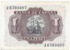 Espagne 1 Peseta 1953 SPAIN - PICK 144 - 1 PESETA - 22/07/1953 SS 5,00 EUR  plus 7,50 EUR verzending