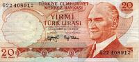 Turquie 20 Lira TURKEY - PICK 187 b - 20 LIRA - Not dated (1974) -