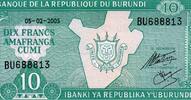 Burundi 10 Francs BURUNDI - PICK 33 e - 10 FRANCS - 05/02/2005 -