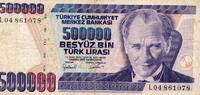 Turquie 500.000 Lira TURKEY - PICK 212 - 500 000 LIRA - L 1970 (1998) - PREFIXE L -