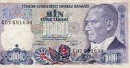 Turquie 1 000 Lira TURKEY - PICK 196 - 1 000 LIRA - L.1970 (1986) -