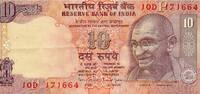 Inde 10 Rupees INDIA - PICK 89 e - 10 RUPEES - undated (1996) - LETTER P -