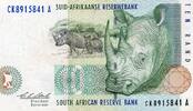 Afrique du sud 10 Rand SOUTH AFRICA - PICK 123 a - 10 RAND - ND 1993 - RHINOCEROS -