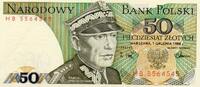 Pologne 50 Zlotych POLAND - PICK 142 c - 50 ZLOTYCH - 01/12/1988 -