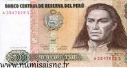 Pérou 500 Intis PERU - PICK 134 b - 500 INTIS - 26.06.1987 -