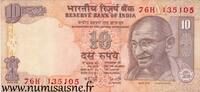 Inde 10 Rupees INDIA - PICK 95 d - 10 RUPEES - 2007 - LETTER M -
