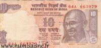 Inde 10 Rupees INDIA - PICK 95 k - 10 RUPEES - 2009 - LETTRE L -