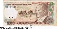 Turquie 5000 Lira TURKEY - PICK 197 - 5 000 LIRA - L.1970 (1985) -