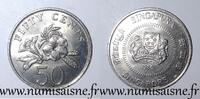 Singapour 50 Cent SINGAPORE - KM 53 - 50 CENTS 1986 - Yellow allamanda -