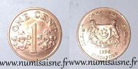 Singapour 1 Cent SINGAPORE - KM 98 - 1 CENT 1994 - Orchid - Papilionanthe Miss Joaquim -