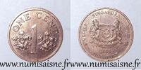 Singapour 1 Cent SINGAPORE - KM 98 - 1 CENT 2001 - Orchid - Papilionanthe Miss Joaquim -