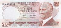 Turquie 20 Lira TURKEY - PICK 187 b - 20 LIRA - Not dated (1970) -