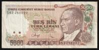 Turquie 5000 Lira TURKEY - PICK 198 - 5 000 LIRA - L.1970 (1990) -