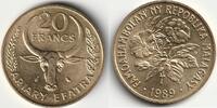 Madagascar 20 Francs MADAGASCAR - KM 12 - 20 FRANCS 1989 -