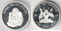 Ouganda 1.000 Shillings UGANDA - KM 101 - 1,000 SHILLING 2003 - GORILLA - SILVER-PLATED -