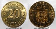 Lettonie 20 Santimu LATVIA - KM 22.2 - 20 SANTIMU 1992 - RARE - MAGNETIC ALLOY -