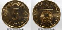 Lettonie 5 Santimi LATVIA - KM 16 - 5 SANTIMI 1992 - Coat of arms -