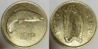 Irlande 10 Pence IRELAND - KM 23 - 10 PENCE 1975 - HARP - SALMON -