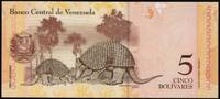 Venezuela 5 Bolivares VENEZUELA - PICK 89 e - 5 BOLIVARES - 03/02/2011 - PEDRO CAMEJO - GIANT TATOO -