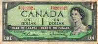 Canada 1 Dollar CANADA - PICK 75 b - 1 DOLLAR 1954 (1961-72) -