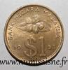 Malaisie 1 Ringgit MALAYSIA - KM 54 - 1 RINGGIT 1993 - Hibiscus flower, Kriss dagger and songket fabric -