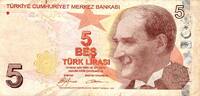 Turquie 5 Lira TURKEY - PICK 222 a - 5 LIRA - 2009 -