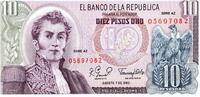 Colombie 10 Pesos COLOMBIA - PICK 407 h - 10 PESOS ORO - 07.08.1980 -