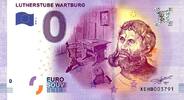Allemagne 0 euro GERMANY - WARTBURG - Lutherstube Hall - 2016-2 -