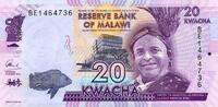 Malawi 20 Kwacha MALAWI - PICK 63 c - 20 KWACHA - 1/01/2016 -