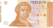 Croatie 1 Dinar CROATIA - PICK 16 - 1 DINAR - 08.10.1991 -