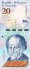 Venezuela 20 Bolivares VENEZUELA - PICK 104 a - 20 BOLIVARES - 01/15/2018 - SIMON RODRIGUEZ - JAGUAR -
