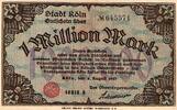 Allemagne 1 Million Mark GERMANY - STADT KÖLN - 1 MILLION MARK - 1923 - SERIE B -