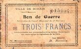 3 Francs 1915 France KOMITAT 02110 - BOHAIN - 3 FRANC KRIEGSBONUS - 18.05.1915 - 4. AUSGABE S
