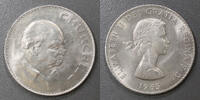 Royaume-Uni 1 Crown United Kingdom - 1 crown 1965 - Death of Sir Winston Churchill - Elizabeth II -