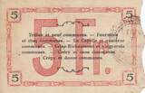 France 18/06/1917 5 Francs Fourmies City - 1917 VF